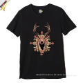 David's Deer Short Black O-Neck Summer T- Shirt